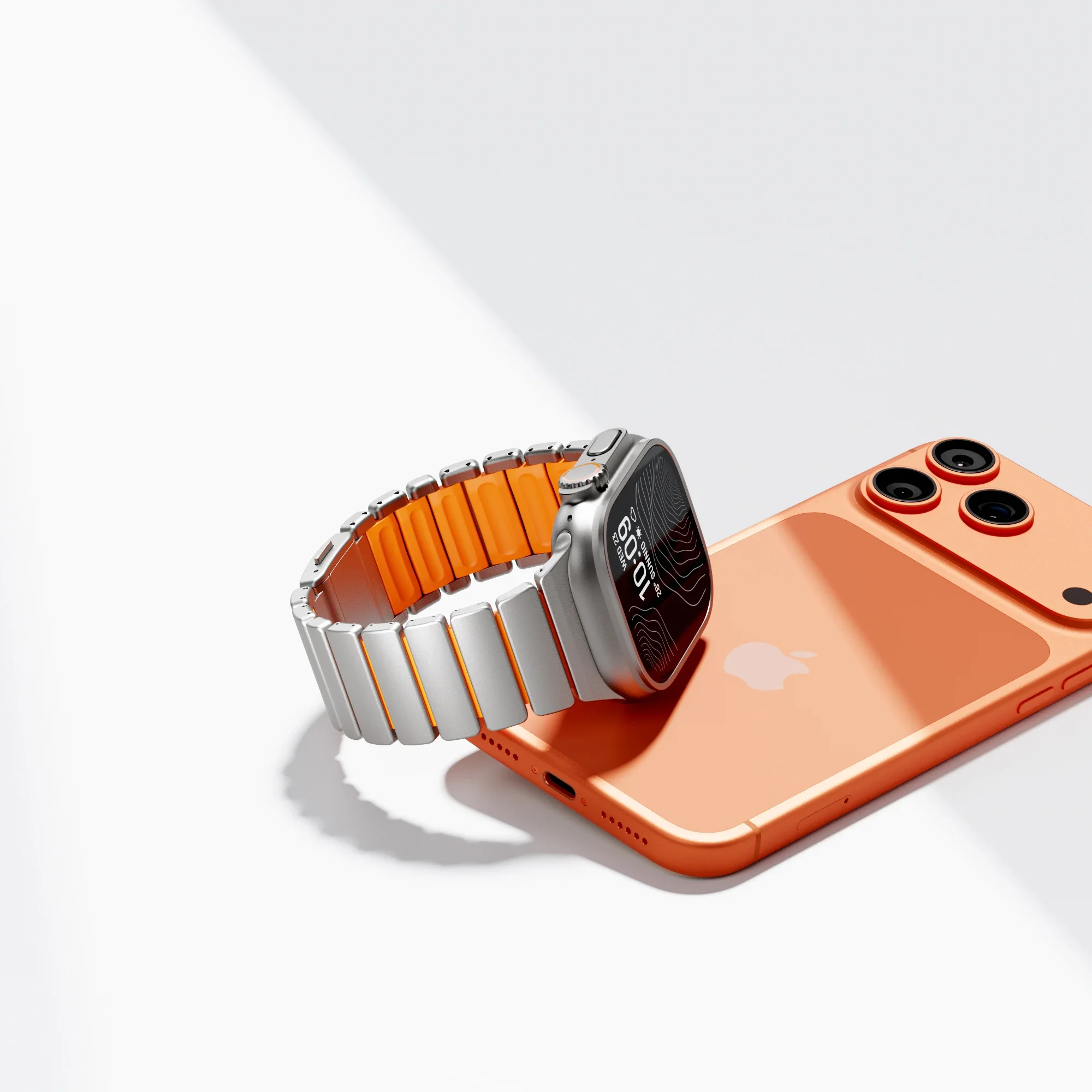 حزام معدني لساعة أبل الترا 3 2 1 49 مللي متر 11 10 46 مللي متر مشبك مغناطيسي الراقية حزام الساعات iWatch 9 8 7 6 5 SE3 45 مللي متر 44 مللي متر Correa