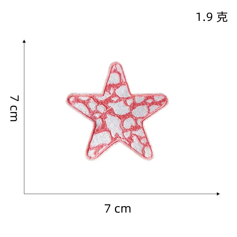 Pink Girly Embroidery Patches Cute Star Flower Flame Heart Boots Cloth Appliques Peace Emblem Smile Face Badge Iron on For Women