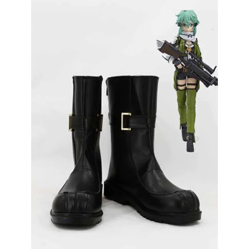 

Sword Art Online II Phantom Bullet Asada Shino Sinon Cosplay Shoes Boots For Adult Halloween Party Cosplay Boots Custom Made