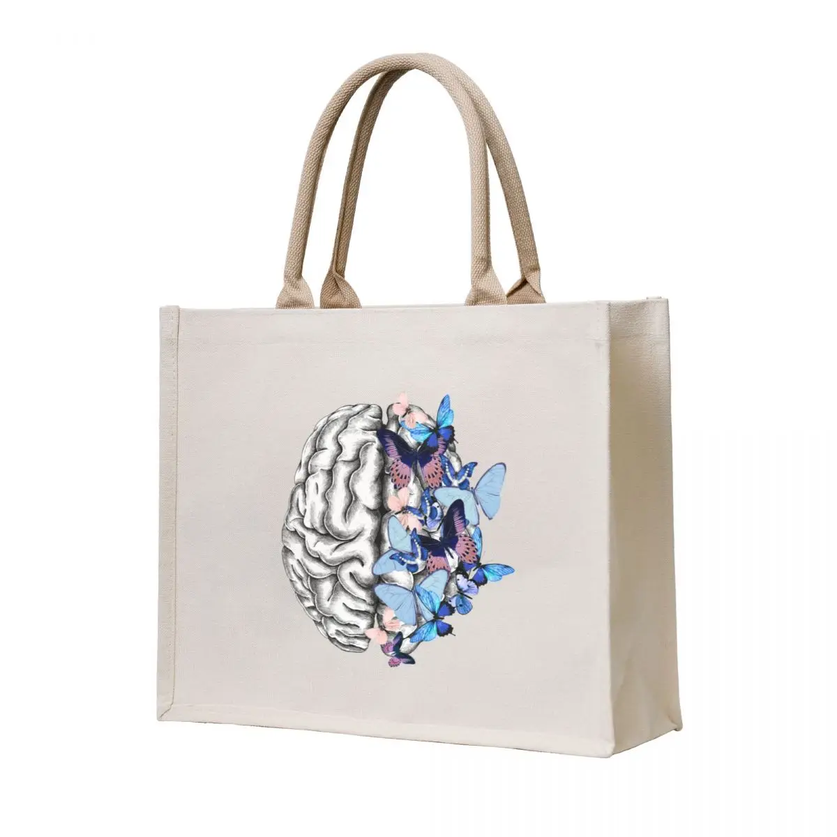 

Blue butterflies Mental health brain psychology Tote Bag great bag women bag bags for women handbag