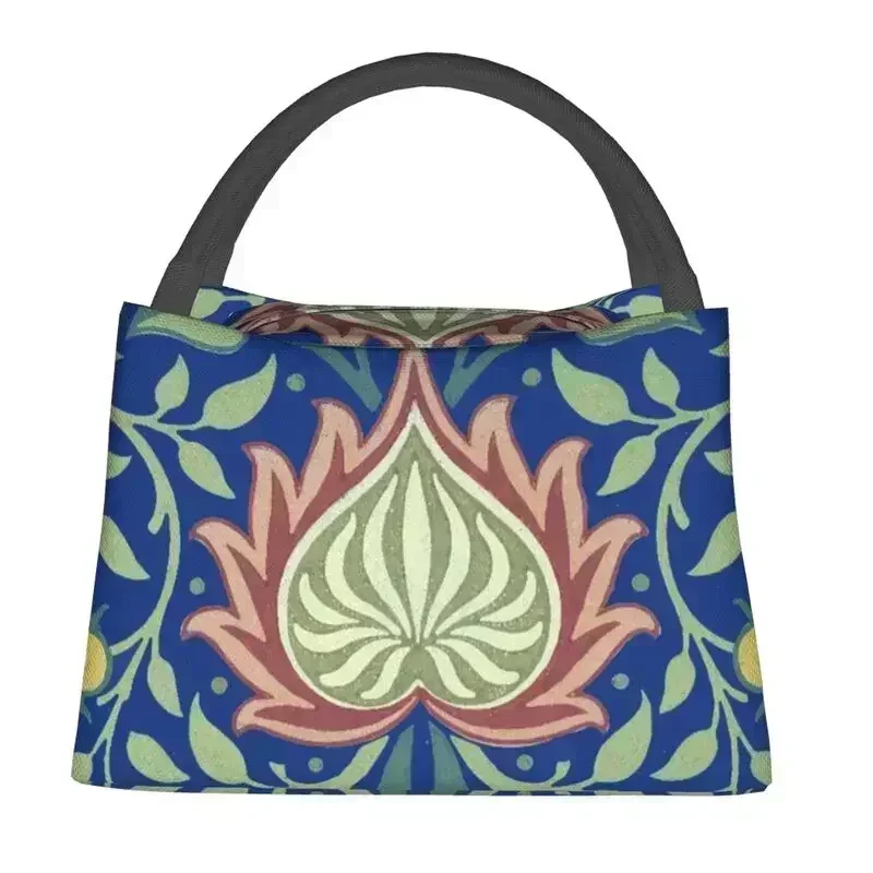 William Morris Persian Floral Pattern Insulated Lunch Bag Vintage Bohochic Flower Cooler Thermal Bento Box Beach Camping Travel