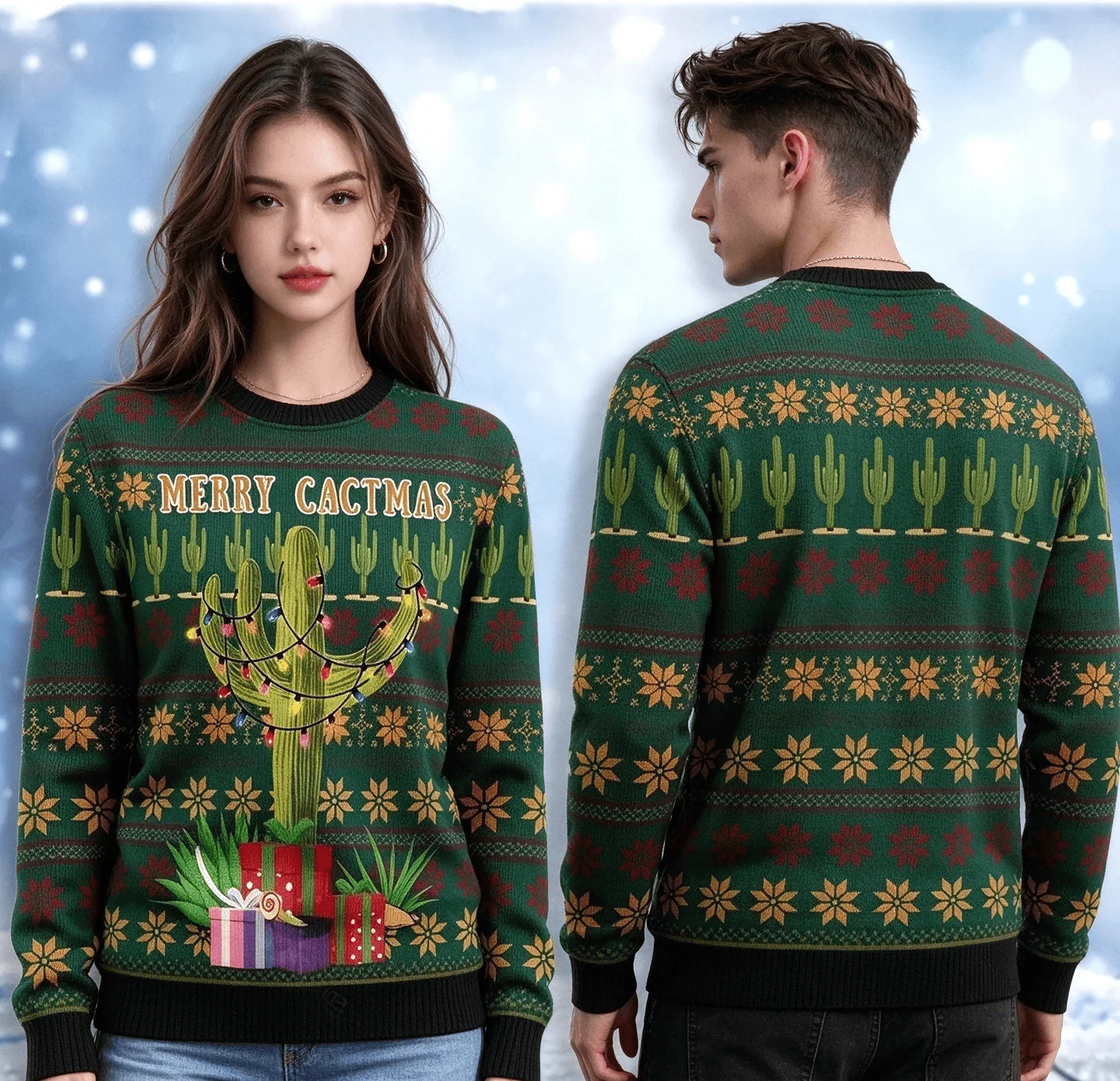New 3D Printed Animal Custom Series Cute Christmas Pattern Ugly Sweater Street Casual Winter Sweatshirt S-28