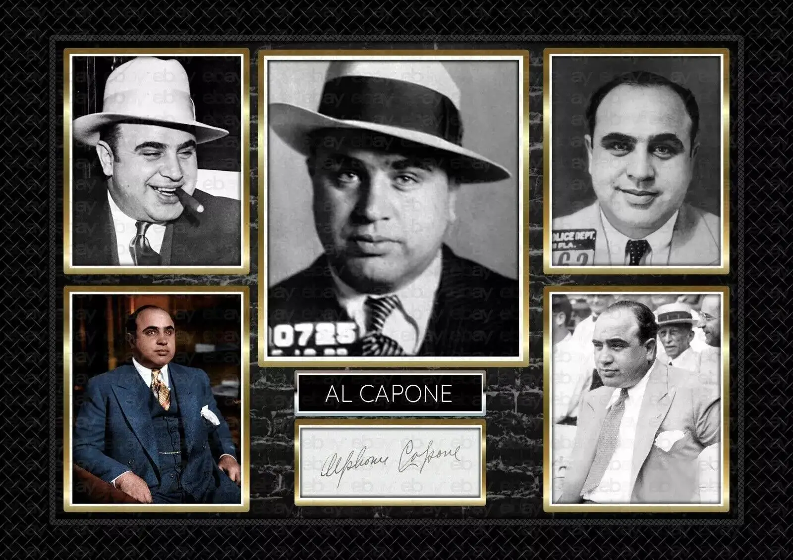 AL CAPONE SCARFACE SIGNED PHOTO AUTOGRAPH 1930 GANG MAFIA REPRINT SILK POSTER Home Decor Wall painting