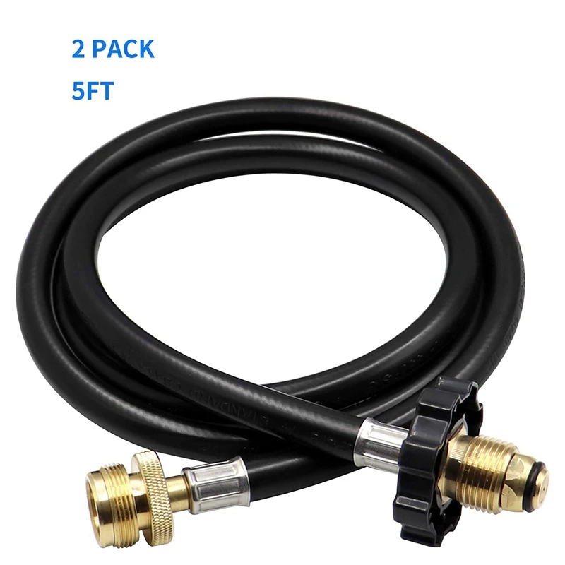 N02R-2 Pack 6FT Propane Adapter Hose 1Lb To 20Lb,POL Male Connection Hose For Buddy Heater,  Stove, Portable Grill
