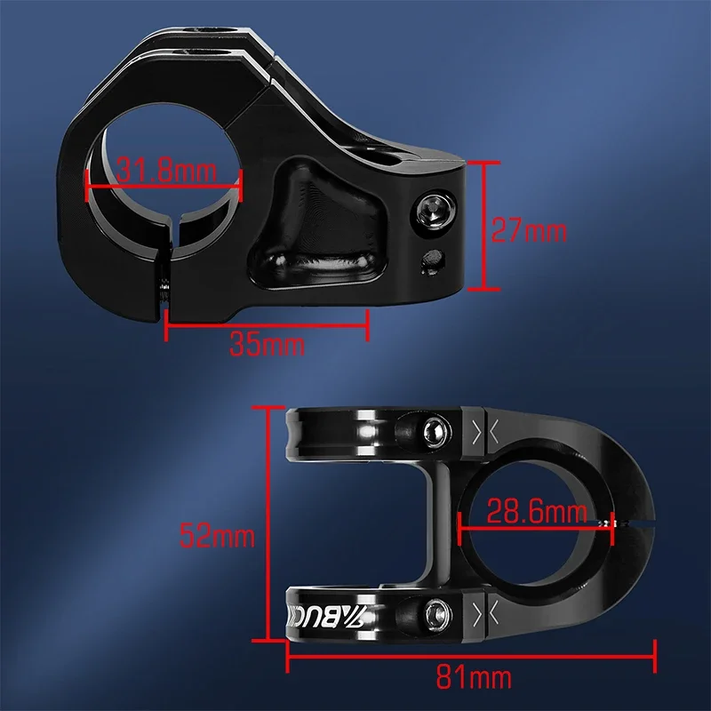 BUCKLOS MTB 35mm Short Stem CNC Aluminum Mountain Bike Handlebar Stem Ultralight Bicycle Handlebar Stem Cycling Accessoreis