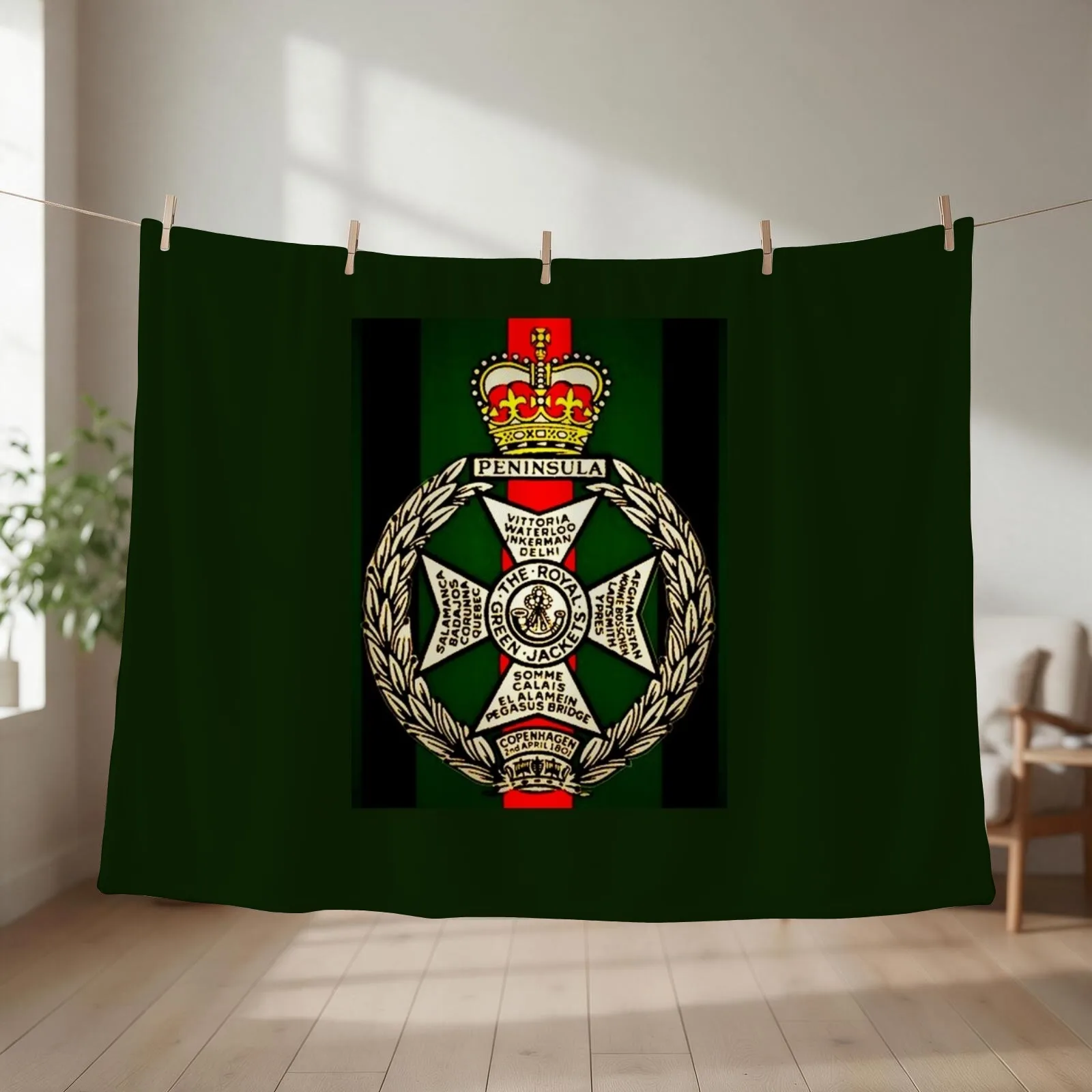 Royal Green Jackets Cap Badge Throw Blanket cosplay anime bed plaid Tourist Bed linens Blankets