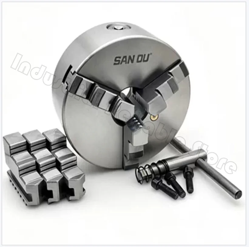 Sanou K11-125 Three Jaw Self-Centering Lathe Chuck 125mm Scroll Chuck 5-Inch Jaw for Mini Lathe with Hardened Steel
