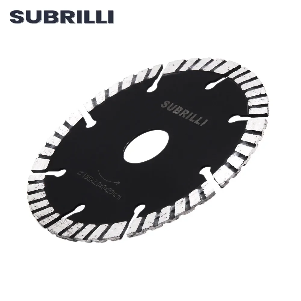SUBRILLI 4 "الماس توربو شفرة المنشار للقطع الجاف الاسمنت 105 مللي متر تموج الساخن ضغط أسطوانة تقطيع عجلة لوحات ثقب داخلي 20 مللي متر