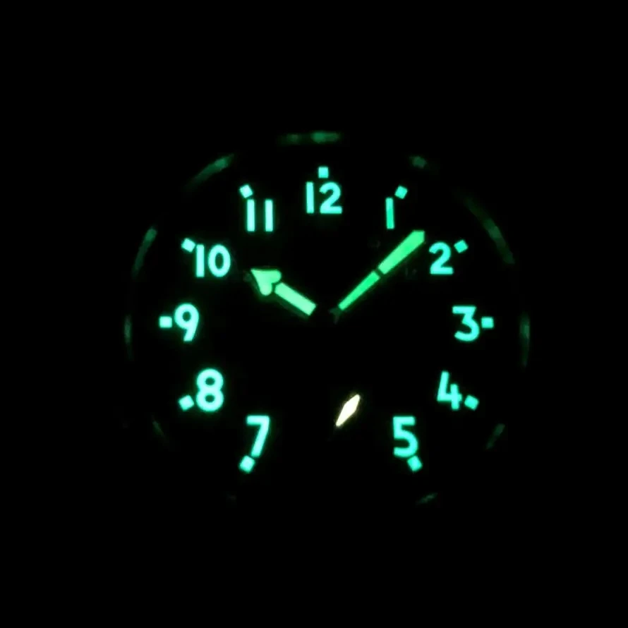 Can Customized New 41mm No Logo Green Luminous Bial Asian 6498 17 Jewels Mechanical Movement Pilot Men\'s Watch GR809-23