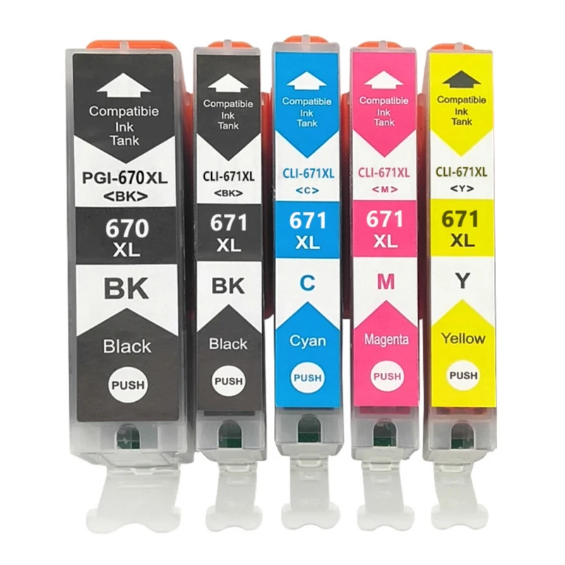 Compatible Ink Cartridges For canon PGI670 CLI671 PIXMA MG7760 MG7765 MG7766 Printers ink PGI-670 CLI-671 PGI 670 CLI 671