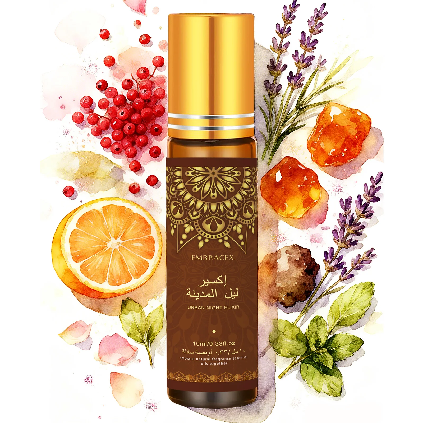 

10 мл Urban Night Elixir Roller Essential Oil (Эликсир для ночи в городе) — Эфирное масло для ухода за кожей, массажа тела, лица и ногтей. Подарок к празднику Ид аль-Адха.