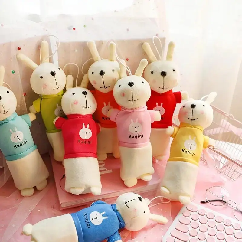 1Pcs Fun Cartoon Rabbit Pencil Bags Animal Stationery Bunny Bag studente Creative Doll Pen Package peluche bambini portamonete regalo