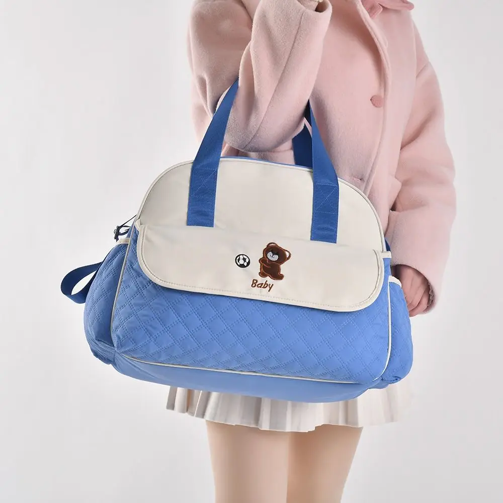 

Креативная мультяшная сумка для мамы с рисунком медведя, большая вместительная сумка через плечо для мамы, ручная износостойкая портативная сумка для подгузников