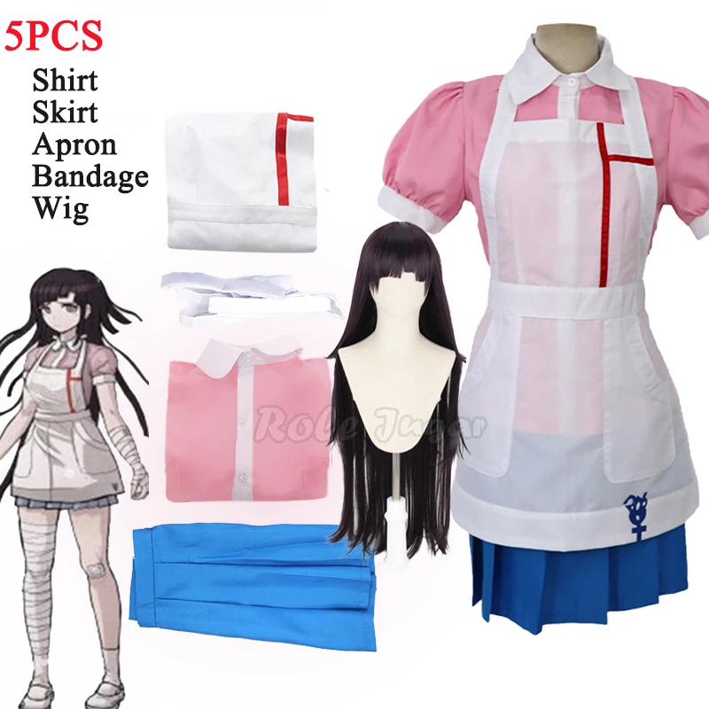 

Anime Dangan Ronpa Mikan Tsumiki Cosplay Costume Maid Dress Outfit Uniform Wig Danganronpa 2 Women Halloween Costume Carnival