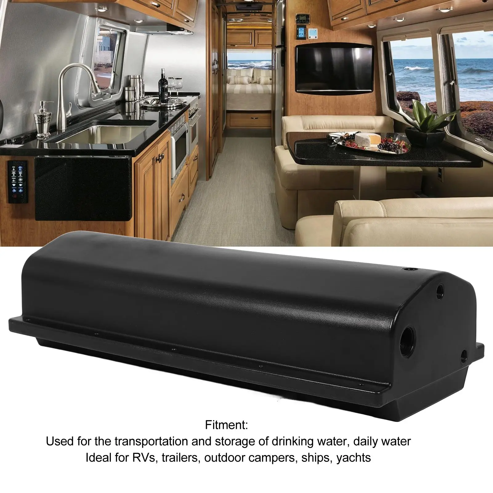 

RV Fresh Water Reservoir Leakage Proof Seamless Construction 9 Gallons RV Water Supply for Trailers Campers Ships Yachts