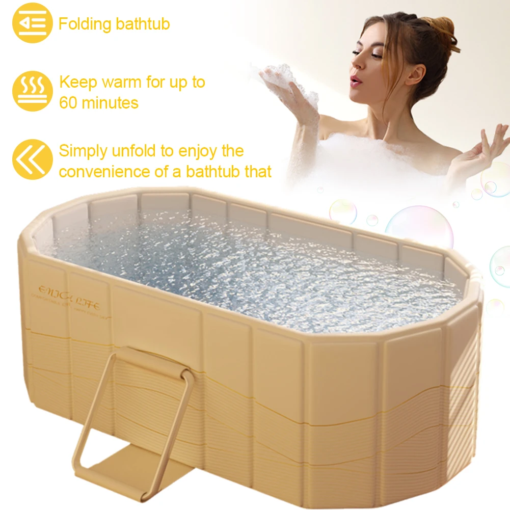 

Foldable Bath Tub Portable Hot Tub for Adult Kids Full Body Thickened Bath Bucket Large Size Baby Shower Bathtub SPA Soaking Tub