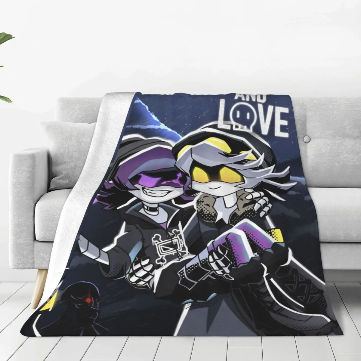 Robot Murder Drones V Uzi Blanket Picnic Flannel Throw Blanket For Couch Chair Warm Custom Quality Bedspread Gift