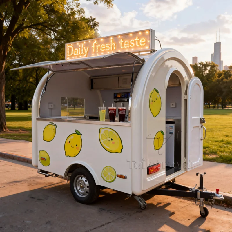 

Commercial Street Food Trailer Ramen Hot Dog Pizza Burger Charcoal Bbq Food Truck for Sale Thailand with Wheel