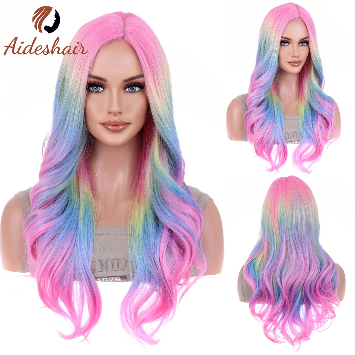 Aideshair  Synthetic Wig For Woman Long Body Wave Hair Cosplay Lolita Party Natural Heat Resistant Wigs