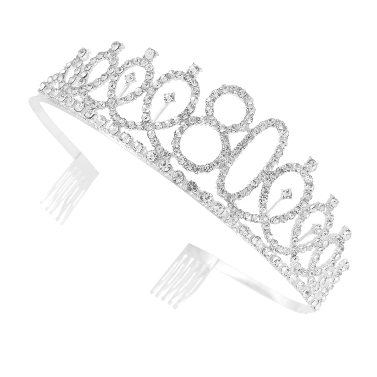 

1 шт., корона со стразами на день рождения, серебряный сплав, расческа для волос, вставка номера, Корона, декоративная для вечеринки, помолвки, блестящая