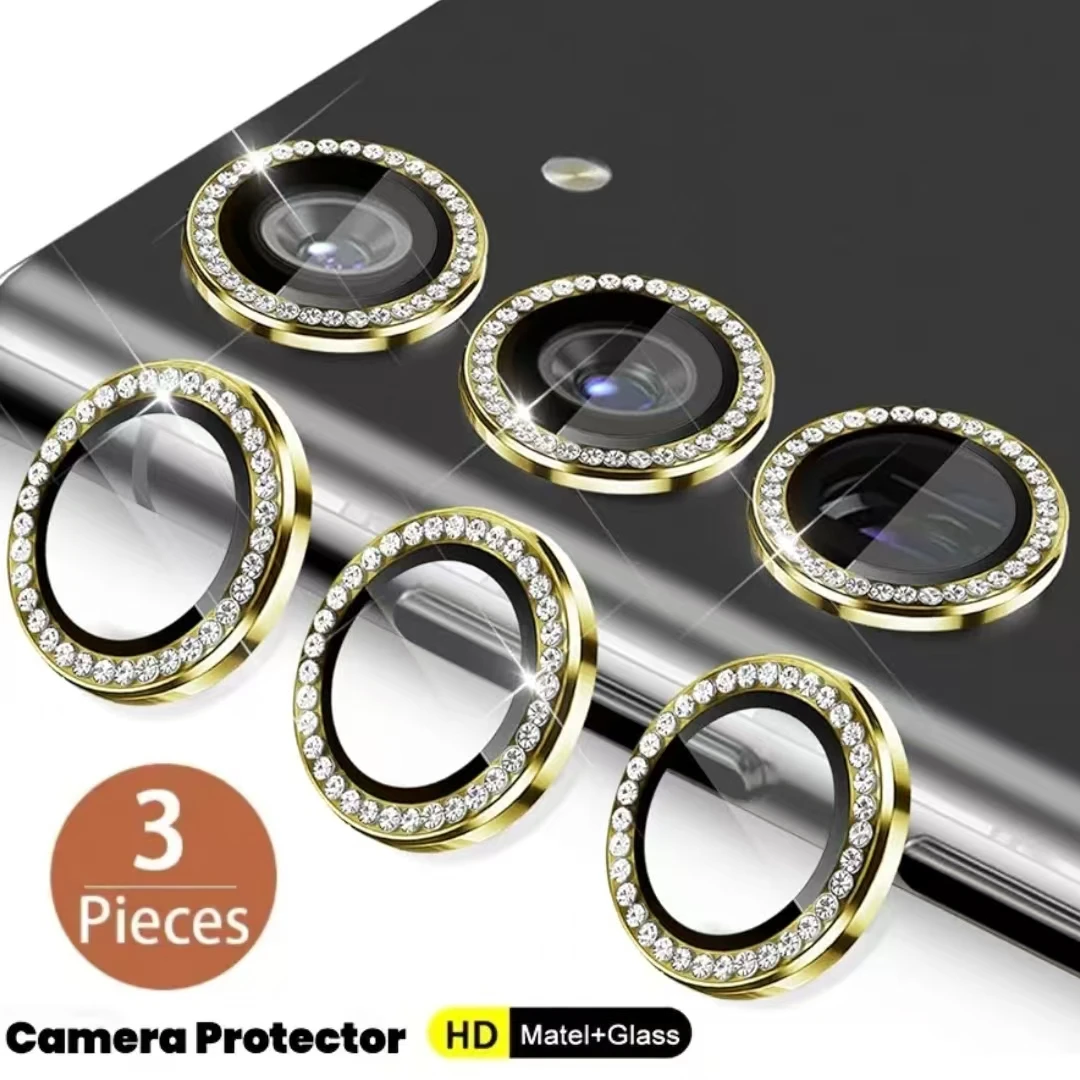 

3 шт. защитных колец-накладок для камеры с алмазным покрытием для Samsung Galaxy S26 S25 S24 S23 FE Plus S Series S25FE S24FE S23FE