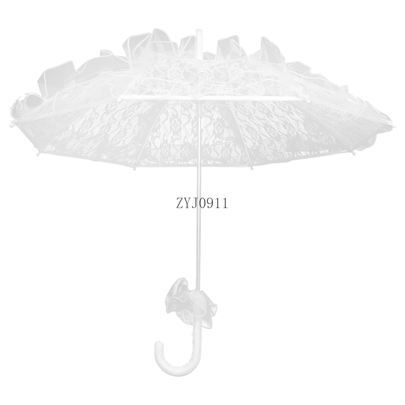 *فستان زفاف العروس البيضاء اليدوية مظلة الدانتيل القطن المظلة الزفاف الطفل التطريز