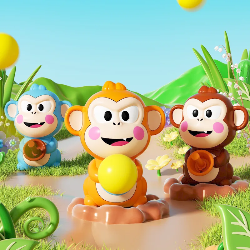 

Prank Toy Press Eject Monkey Card Sponge Ball Funny Desktop Game Machine Parent Child Interactive Entertainment Educational Toy