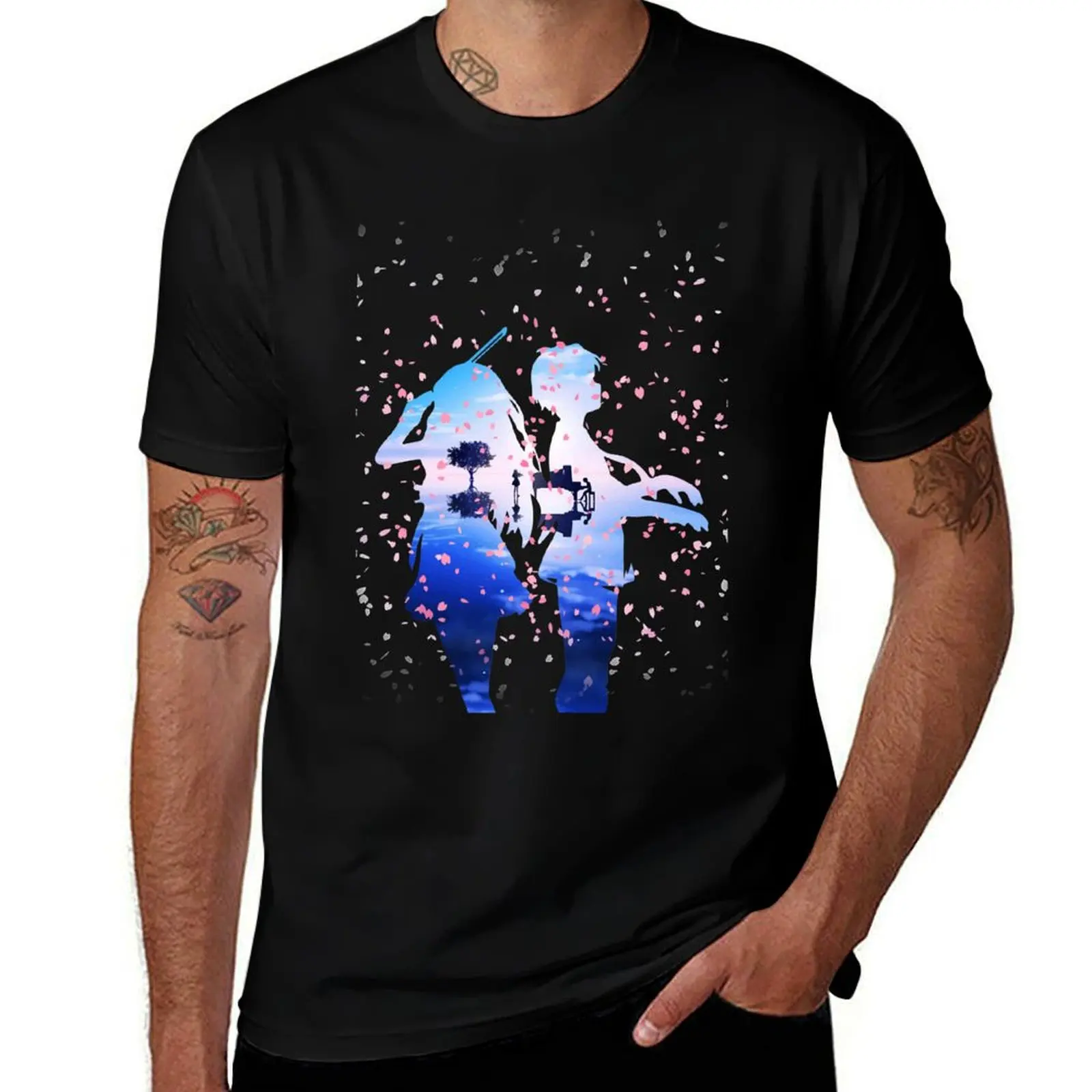 Your Lie in April Shigatsu wa Kimi no Uso Kaori & Kousei Anime Cherry Blossoms Classic T-Shirt