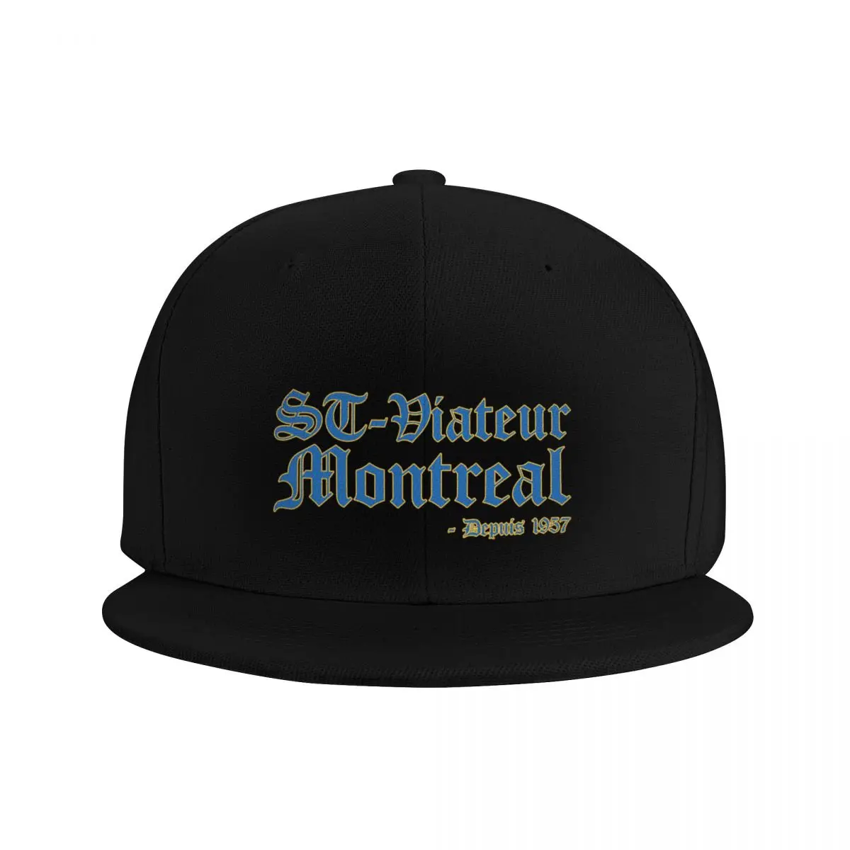 Bagels Are booming ST Viateur Bagel Montreal - Depuis 1957 Orange and Blue Font Baseball Cap Snap Back Hat dad hat Men Women's