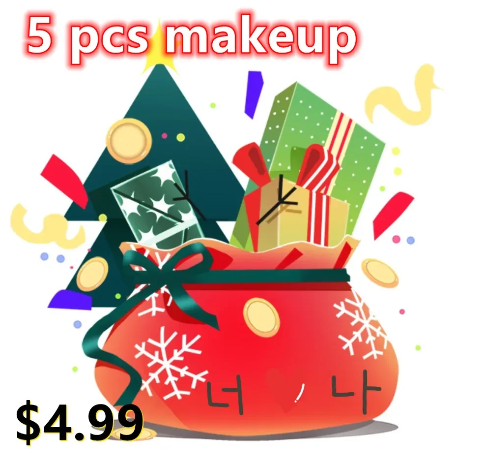 Lucky Bag Make Up Cosmetics Kit, Sombra, Batom, Sobrancelha, Lipbalm, Marcador, Enviado aleatoriamente, Marca, Presente, 5pcs