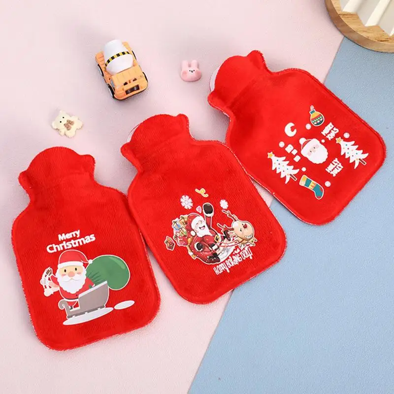 Christmas Hot Water Bottle Christmas Warm Water Bottle Pouch Red Warm Water Sacks For Menstrual Cramps Neck & Shoulder