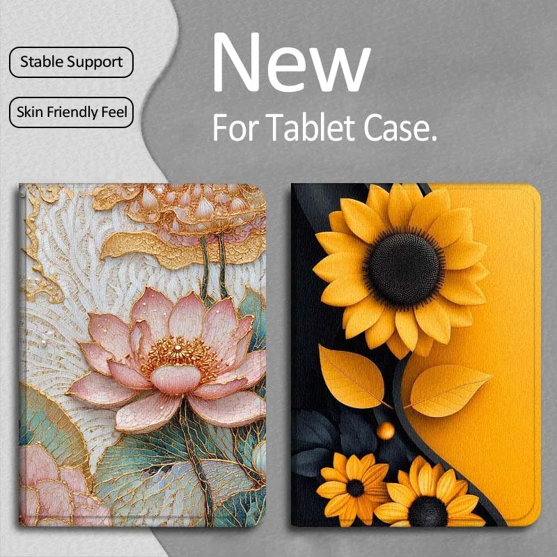 

Sunflower Flowers Art Popular For Apple iPad Pro Air 13 2 7th 6th 2025 M2 M3 M4 M512.9 13 inch Foldable Tablet Case Gift