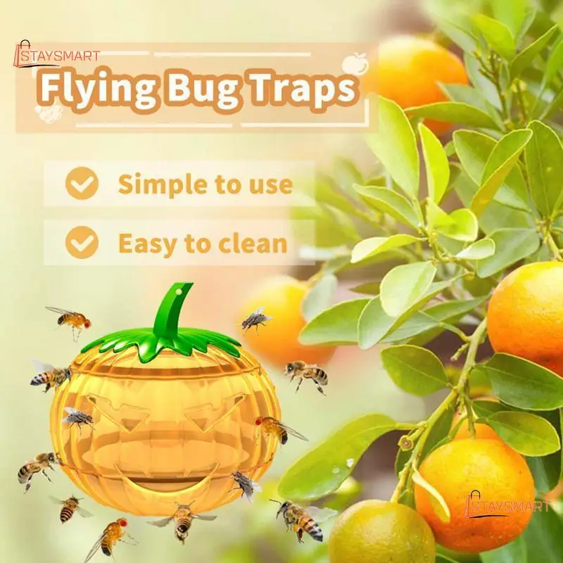 

Fruit Fly Trap Hornet Catcher Reusable Wasp Bee Trap Pumpkin Shape Gnat Insect Trap For Garden Home Kitchen Picnic Fruit Store