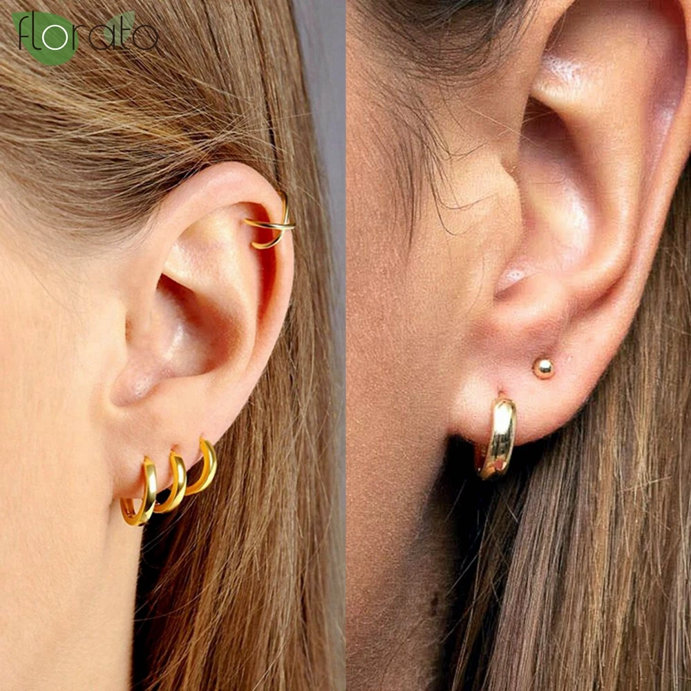 925 Sterling Silver Needle Vintage Luxury Small Earrings Fashion 18K Gold Hoop Earrings for Women Trend Piercing Jewelry Aretes