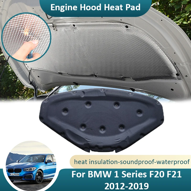 

For BMW 1 Series F20 F21 2012~2019 Car Front Hood Engine Heat Sound Pad Firewall Soundproof Thermal Insulation Mat Cotton Cover