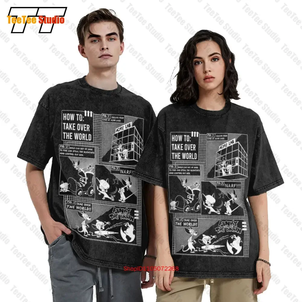 How To Take Over The World Pinky And Brain Vintage Oversized T-Shirt RIE4