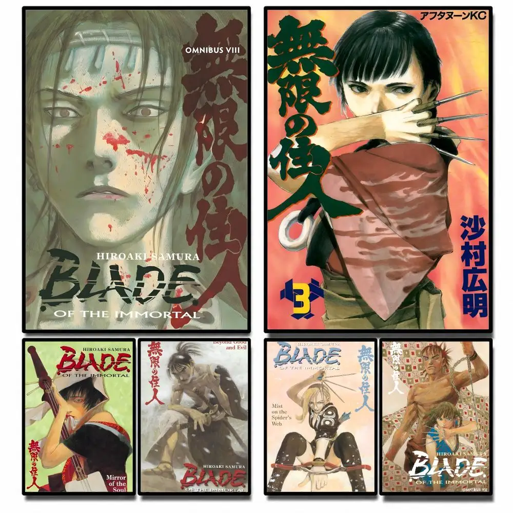 Anime Blade of the Immortal Poster High-definition poster stickers, suitable for bedroom, living room, home decoration