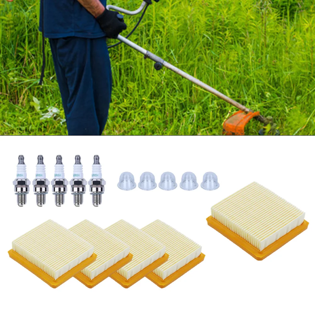 Sparkplugs 5pcs Brush Cutter Filter For Brush Cutter Repair Replaces 4180-141-0300-B Sparkplug Replaces 0000-400-7011
