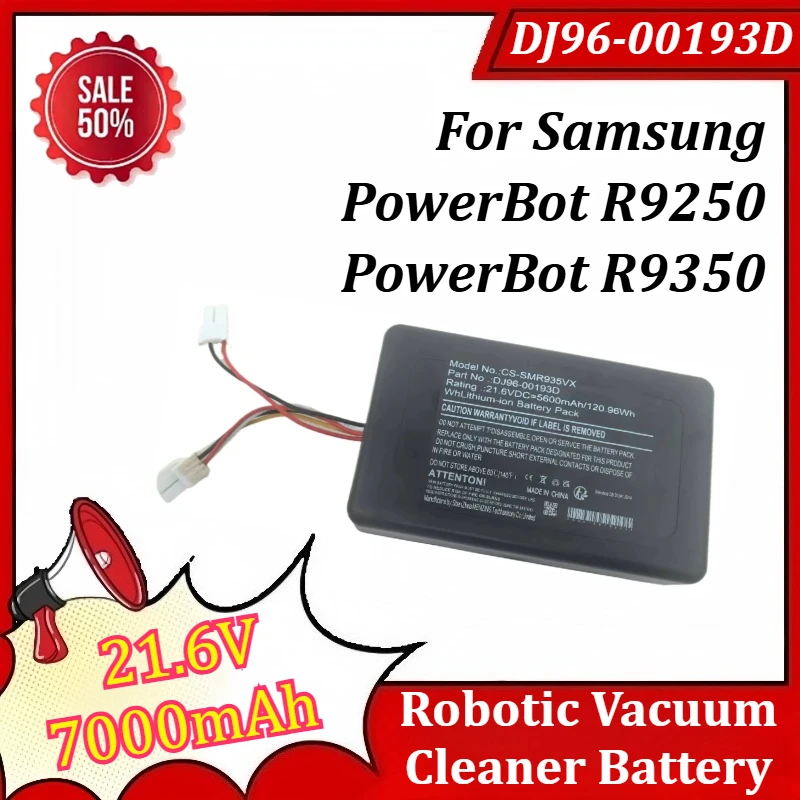 

DJ96-00193D 21.6V 7000mAh Replacement Battery for Samsung PowerBot R9250 PowerBot R9350 Robotic Vacuum Cleaner Battery
