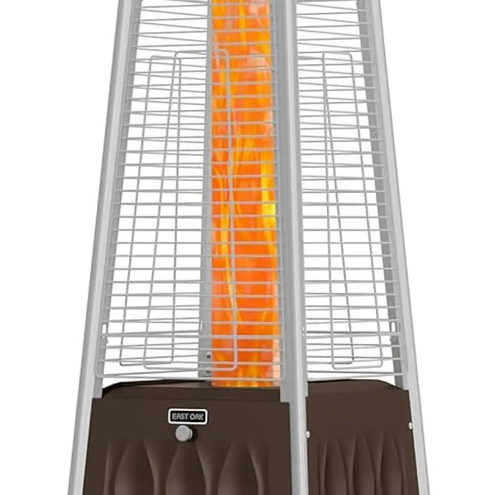 

Pyramid Style 48,000 BTU Outdoor Patio Heater with Quartz Glass Tube, Propane-Powered, Triple Safety Features, Portable with Whe