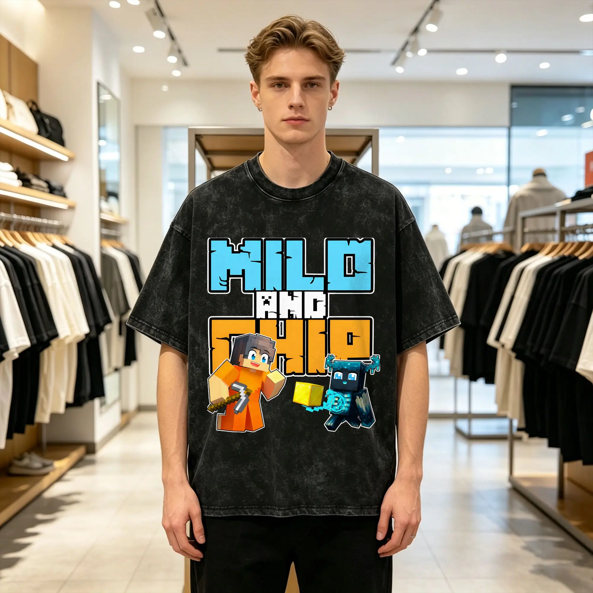 Milo And Chip T Shirt for Men Cotton Funny T-Shirt O Neck  Tee Shirt Short Sleeve Clothing Printing