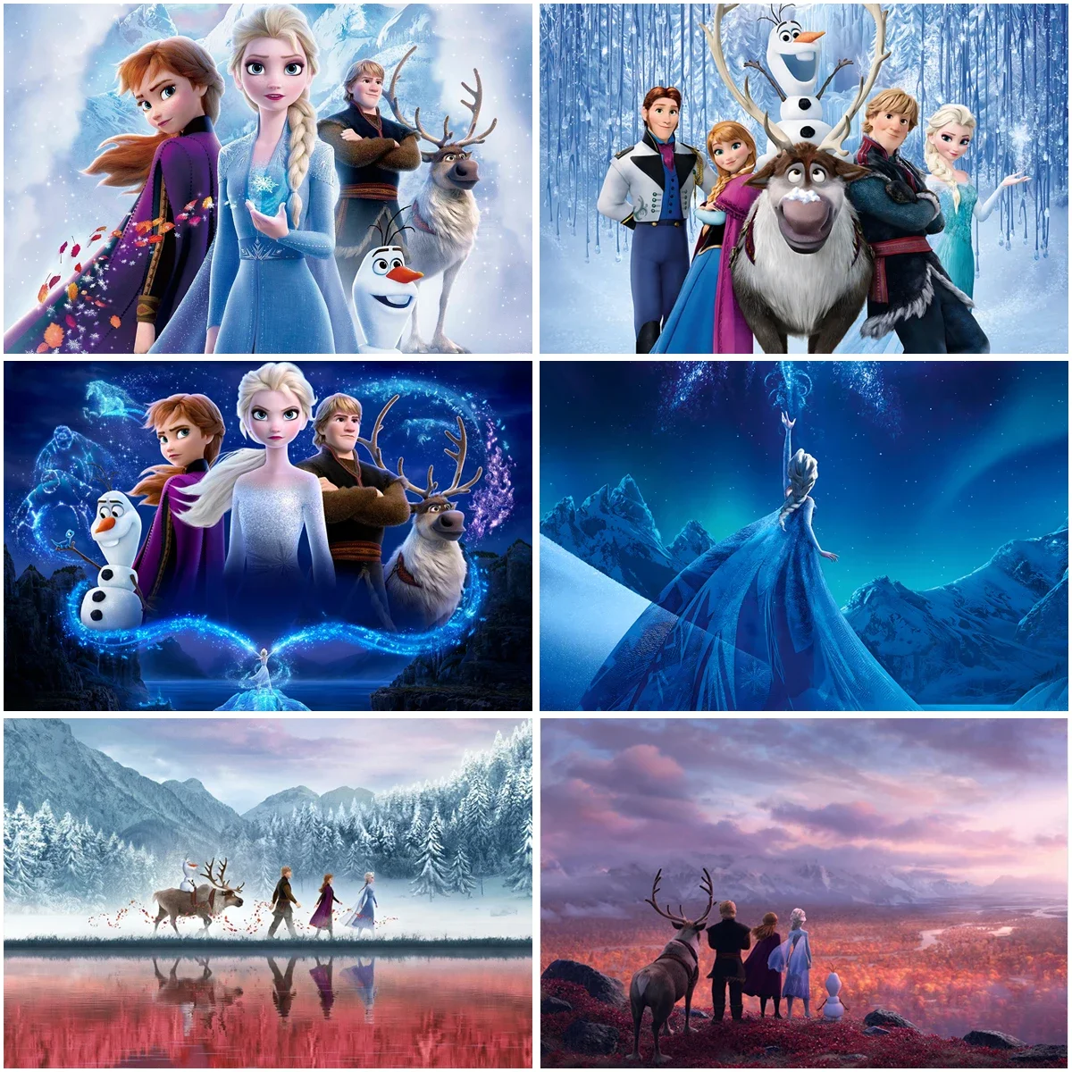 

Disney Elsa Snow Queen Theme Party Supplies Backdrop Banner Photo Studio Background Props Girl Birthday Banner Balloons Decor