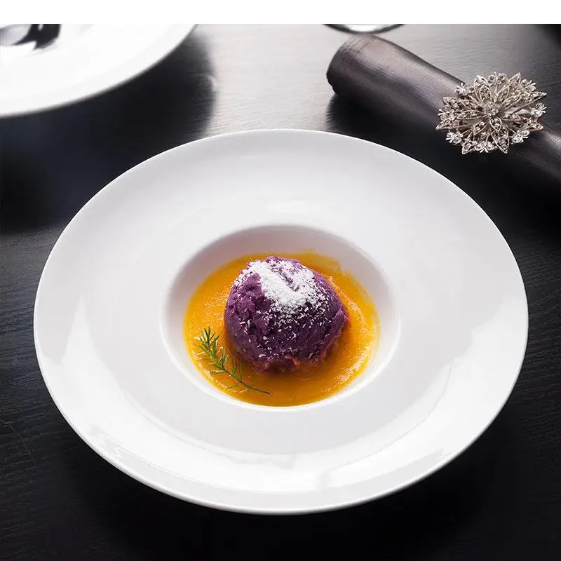 Ceramic Dinner Plate Restaurant Thick Soup Salad Dessert Dish Snack Plates Spaghetti Home Tableware