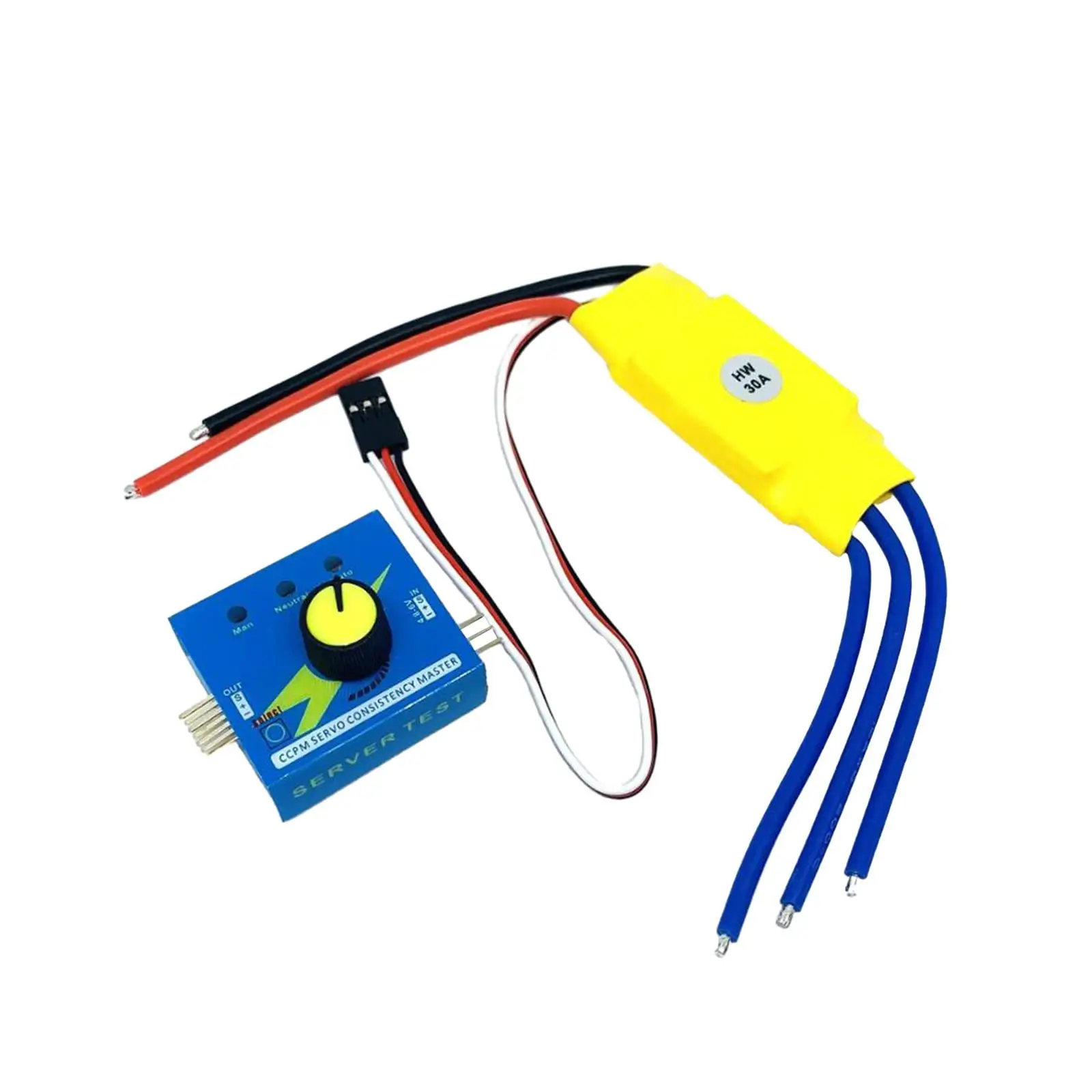 30A Brushless ESC with Servo Tester, RC Airplane Parts 12V Compact, Electrical Motor Controls, Speed Controller Replacement