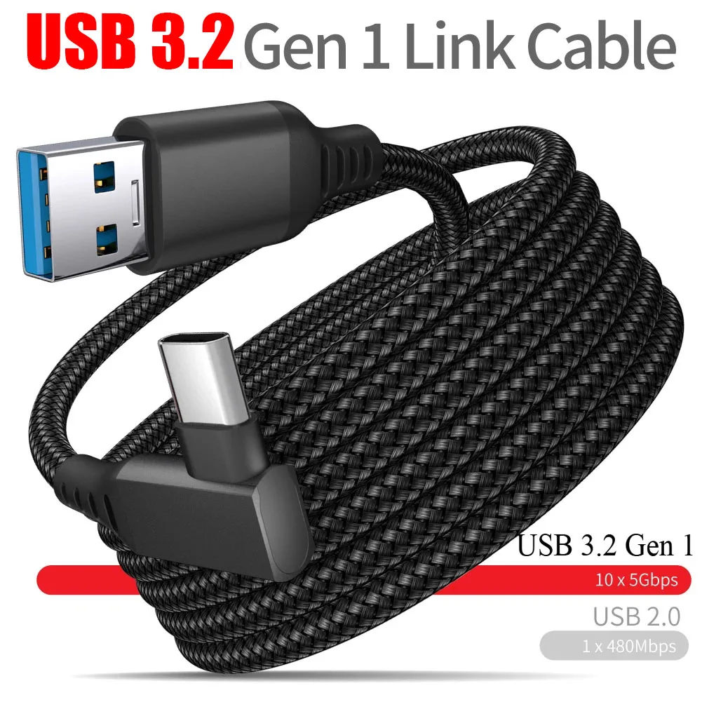 Data Line Charging Cable for Oculus Quest 3 2 Pico 4 Link USB 3.2 Type C Data Transfer USB-A to Type-C Cable For PS VR Gear VR