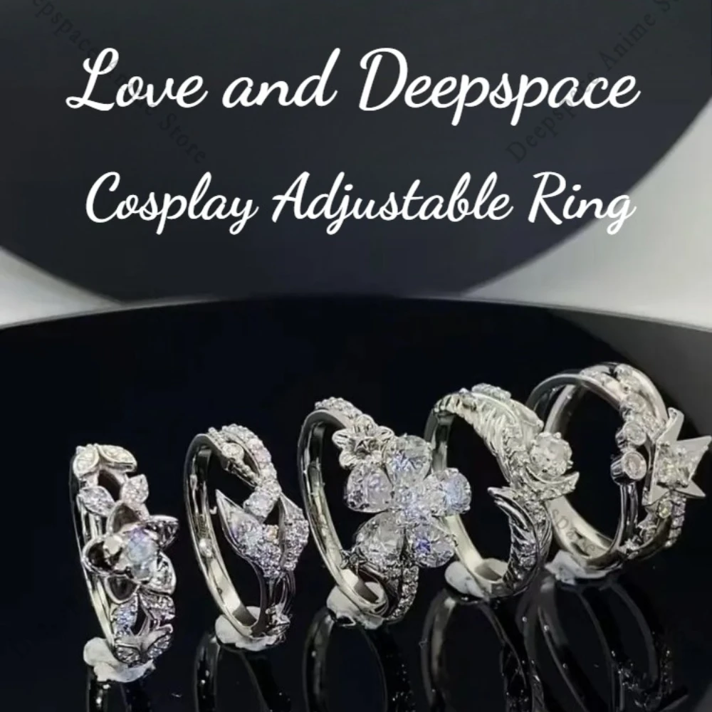 Hot Game Love and Deepspace Zayne Rafayel Xavier Sylus Caleb Anime Cosplay Adjustable Rings Festival Party Costumes Props