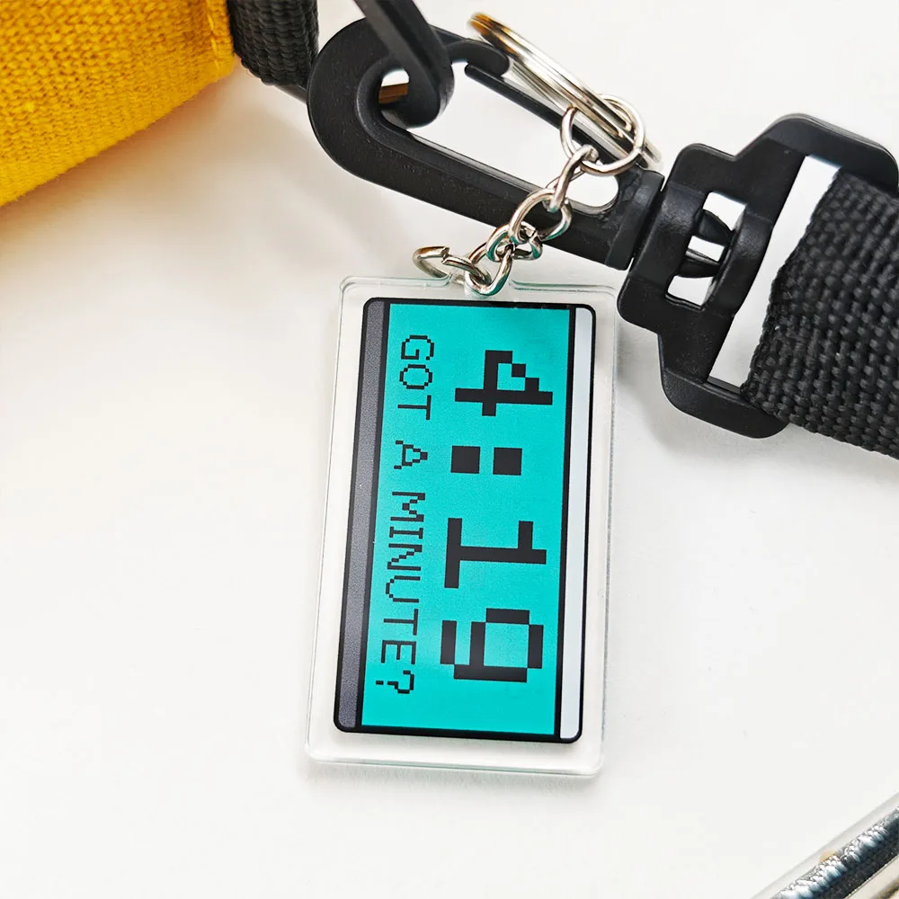 Funny 4:19 Got a Minute Acrylic Keychain Retro Clock UI Design Key Ring Double Sided Pendant 420 Culture Humor Geek Nerd Gag Gi