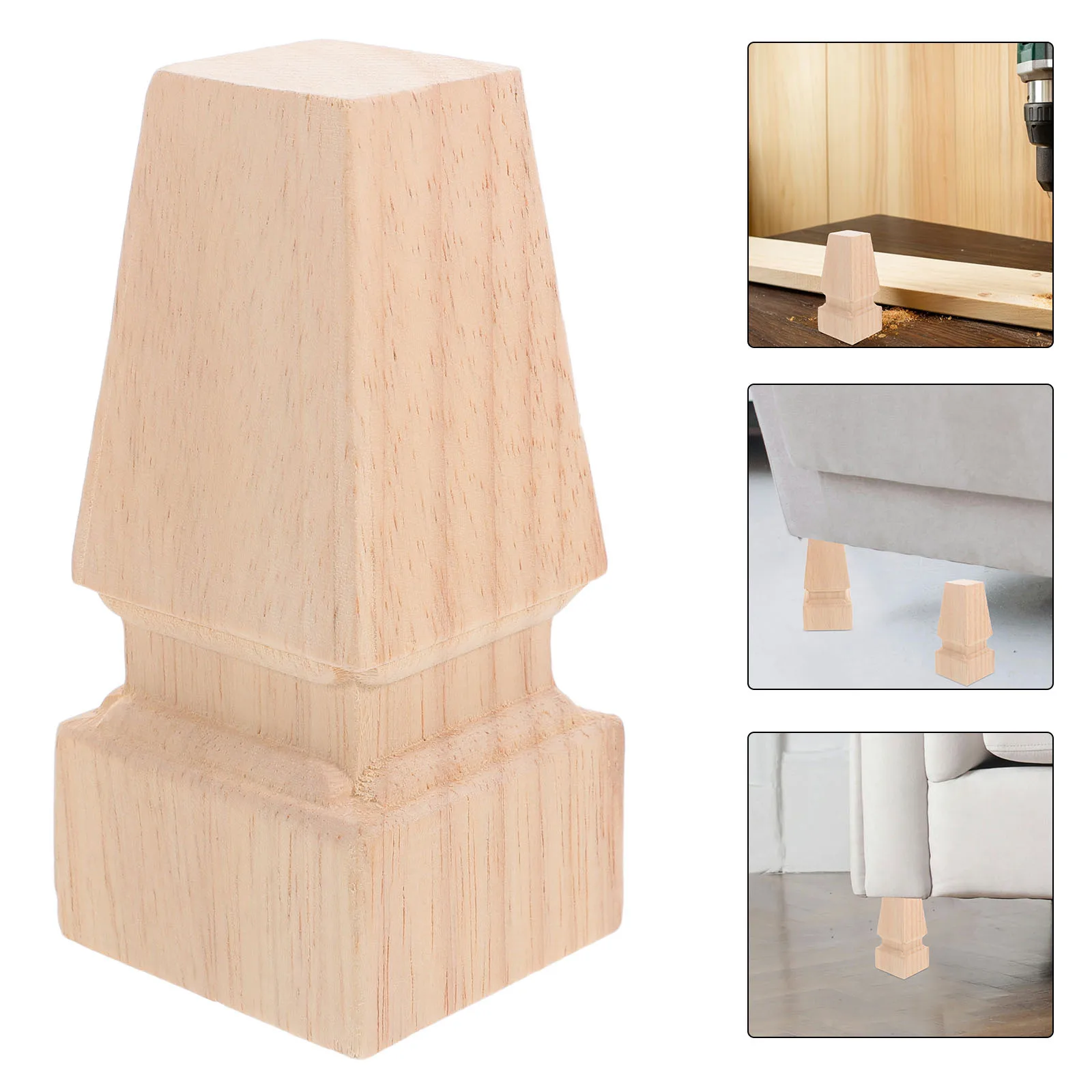 

Solid Wood Furniture Legs European Style Carved Square Replacement Parts for Tables Cabinets Durable Wood Feet for Furniture