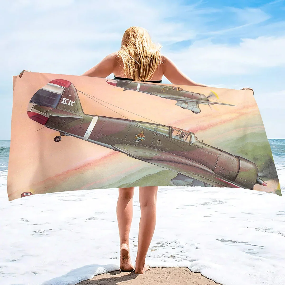 تحلق طائرة منشفة الشاطئ حساسة ستوكات الاطفال الفتيان منشفة استحمام في الهواء الطلق شاطئ البحر بطانية ناعمة غرفة المعيشة ديكور المنزل السباحة #4