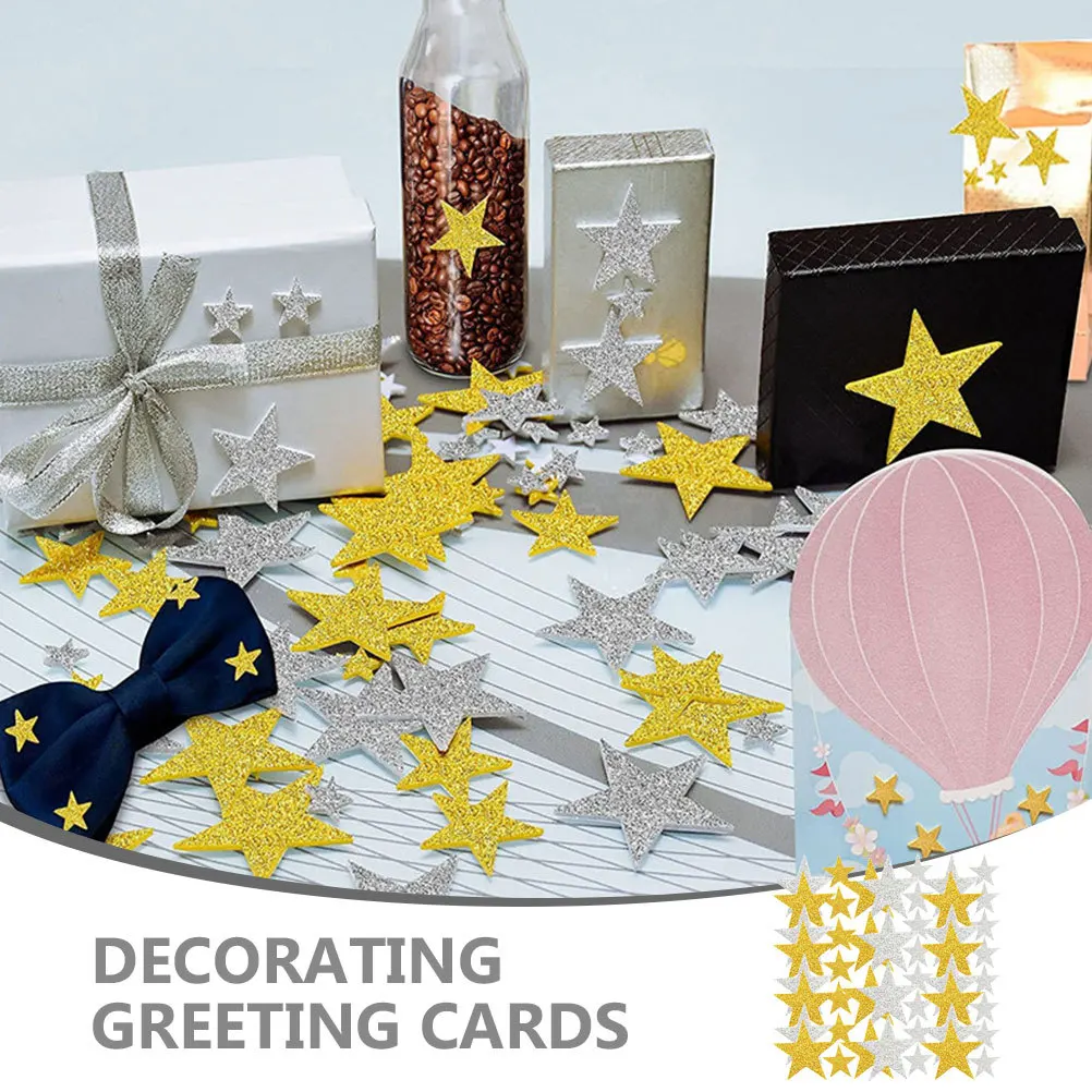 

300Pcs Eva Foam Star Stickers Glitter Five-Pointed Self-Adhesive Decals for Cars Computers Scrapbooks Guitars Trash Bin Lids